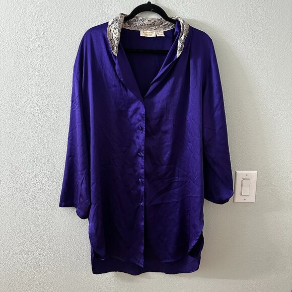 Vintage Gold Label Victoria's Secret Sleep Shirt Dress Nightgown Medium Large - Picture 1 of 7